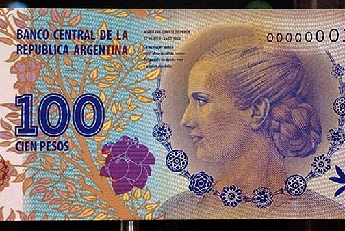 Billete Evita cien pesos