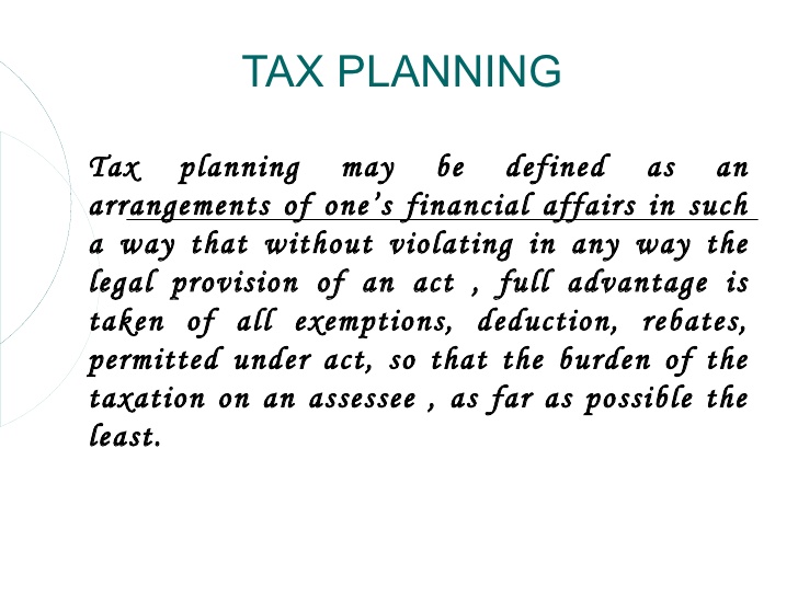tax planning 12