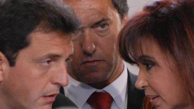 Cristina Kirchner, Scioli y Massa