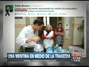 tuit falso pablo bruera inundacion la plata