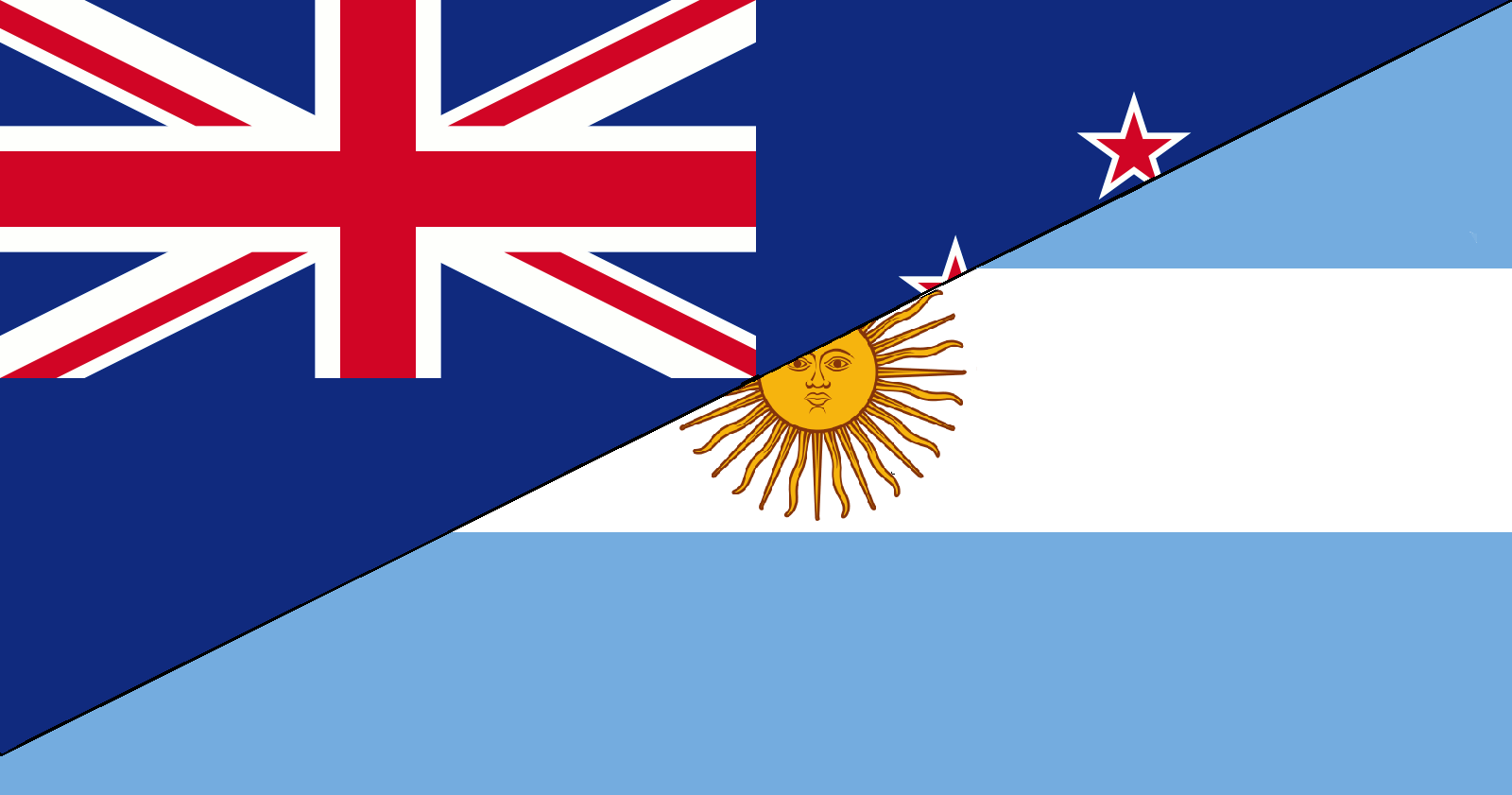Nueva Zelanda y Argentina banderas